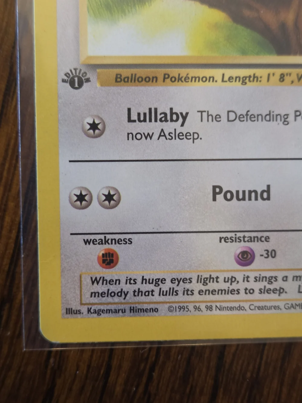 Vintage FIRST EDITION Pokemon Jigglypuff Trading Card 54/64